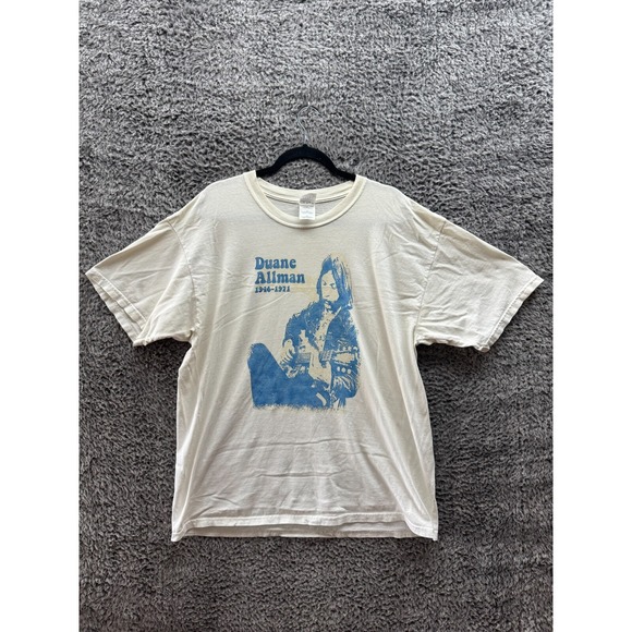 Shirts Vintage Mens White Duane Allman Brothers Rip Graphic